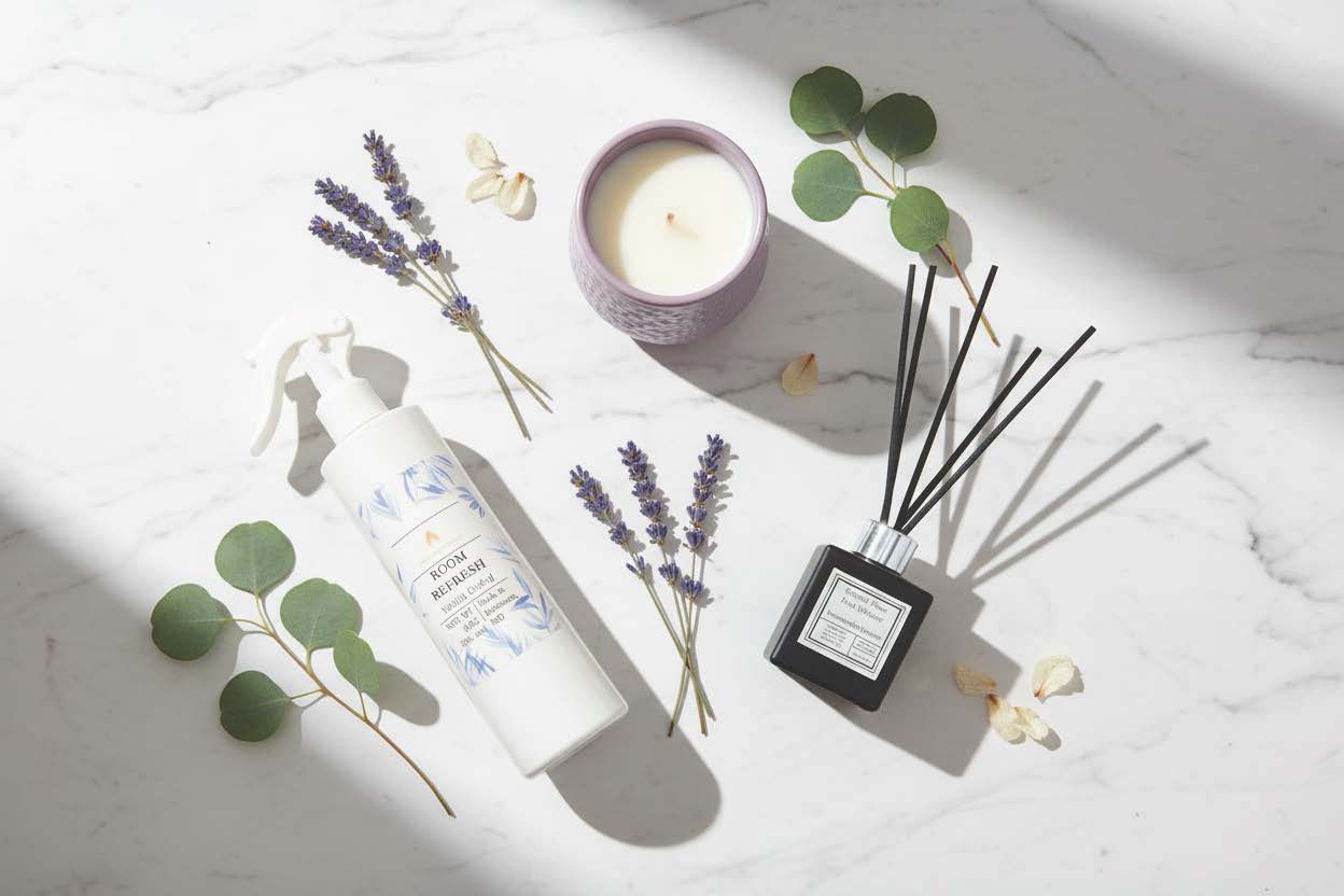 Candle, Room Spray, Reed Diffuser Bundle